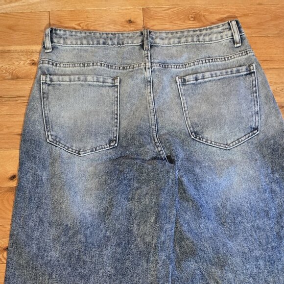 Peace Patchwork Cuffed Jeans size Large - Picture 4 of 9